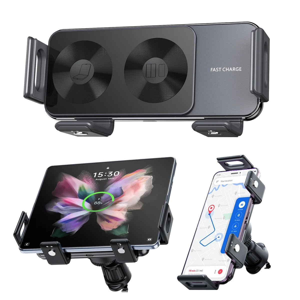 Auto Clamping Wireless Car Charger For Galaxy Z Fold Series