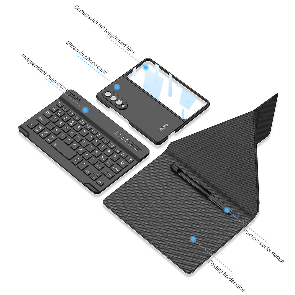 4-In-1 Wireless keyboard & Leather Magnetic Flip Case