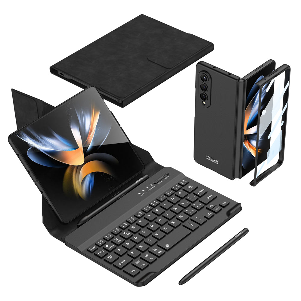4-In-1 Wireless keyboard & Leather Magnetic Flip Case