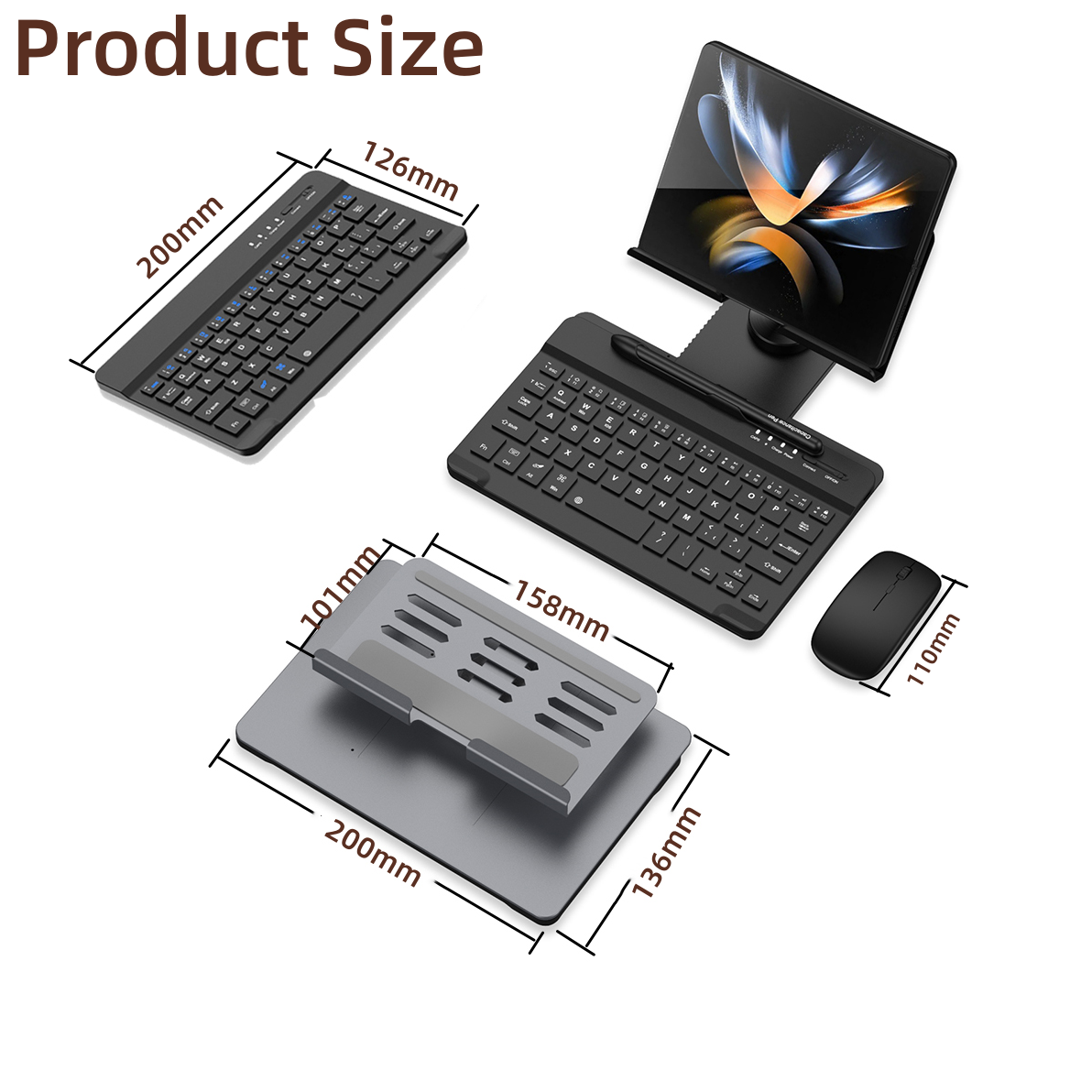 Desk Stand and Bluetooth Keyboard For Z Fold Series