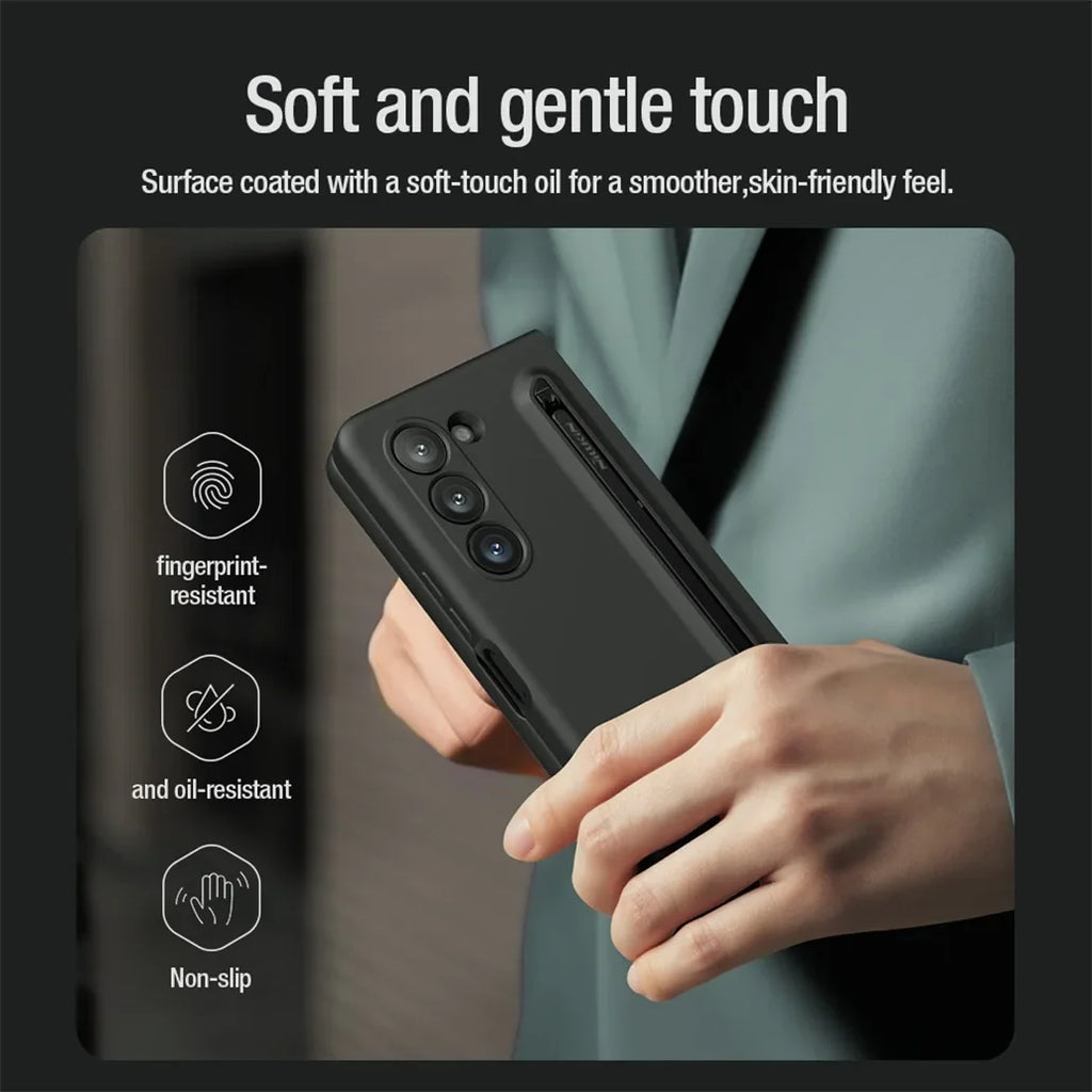 Soft Silicone Case With S Pen For Samsung Galaxy Z Fold 5