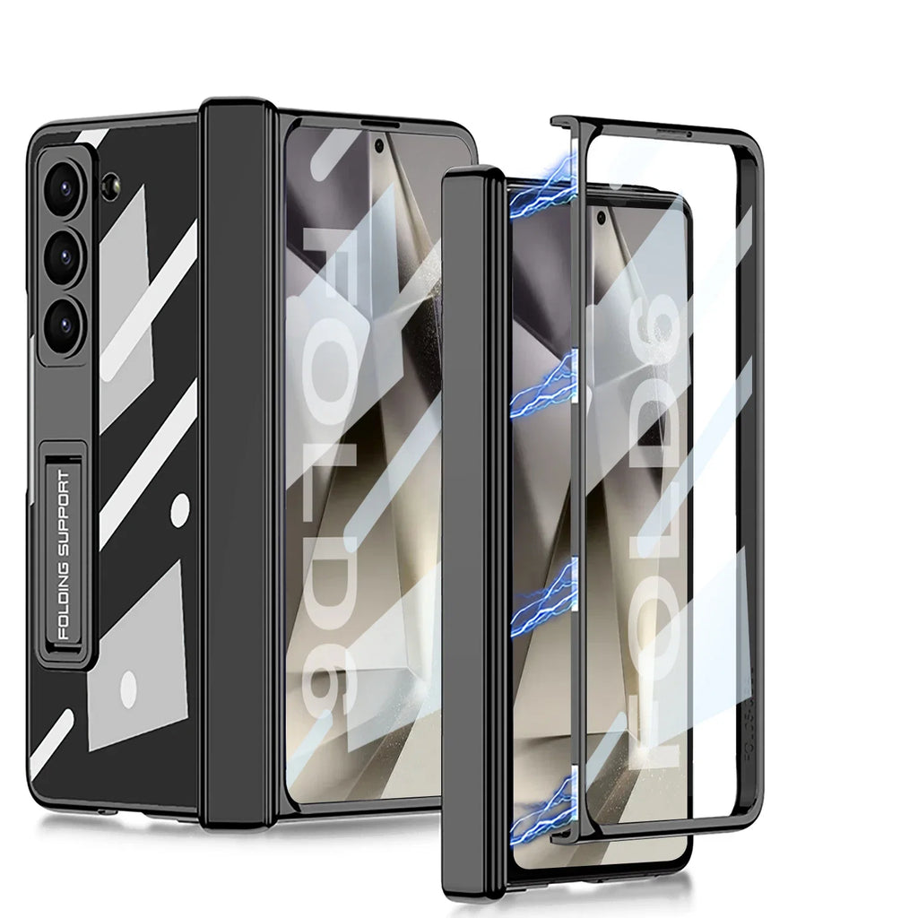 Transparent Case with Hinge Protection & Bracket for Samsung Galaxy Z Fold 6