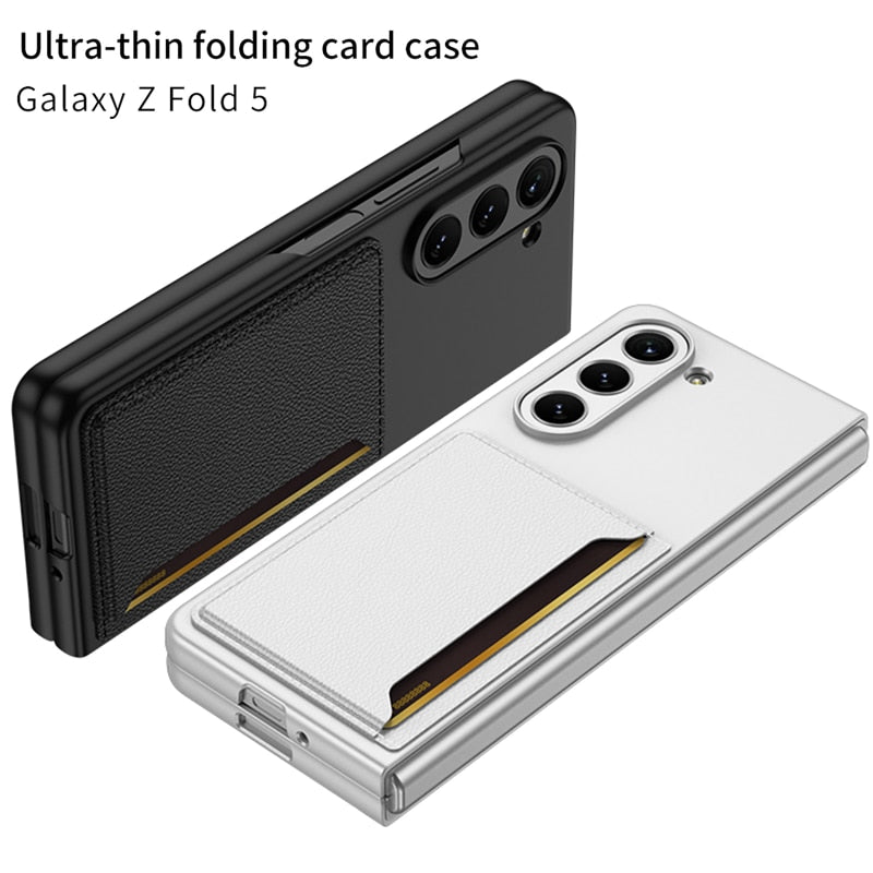 Luxury Leather Case with Card Slot For Galaxy Z Fold 5
