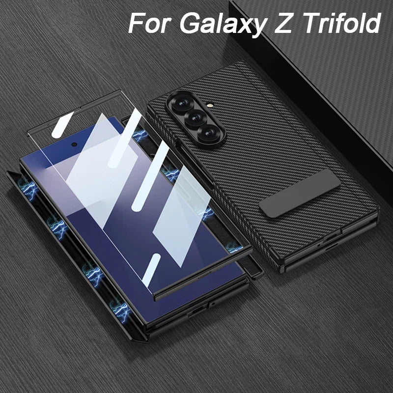 Leather Stand Case With Hinge Protection for Galaxy Z TriFold