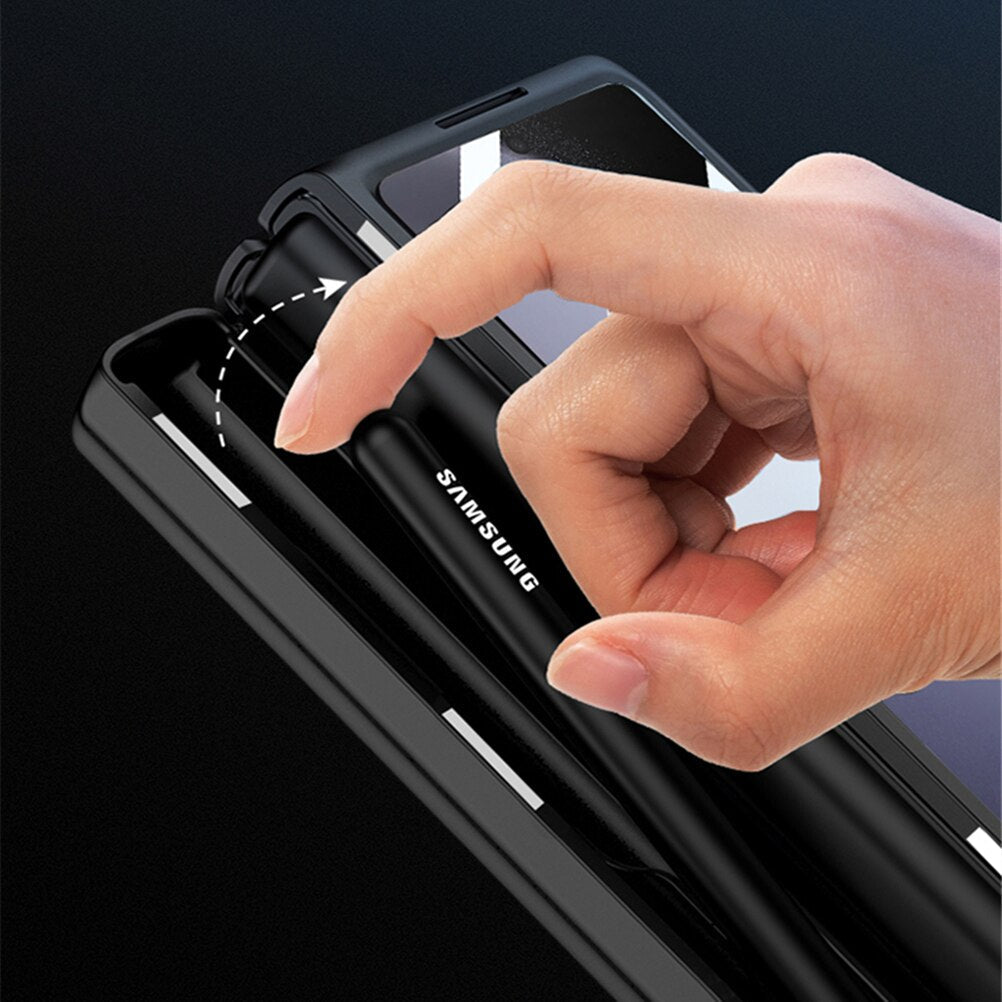 Magnetic Leather Case with Hinge Pen Slot For Samsung Galaxy Z Fold 5