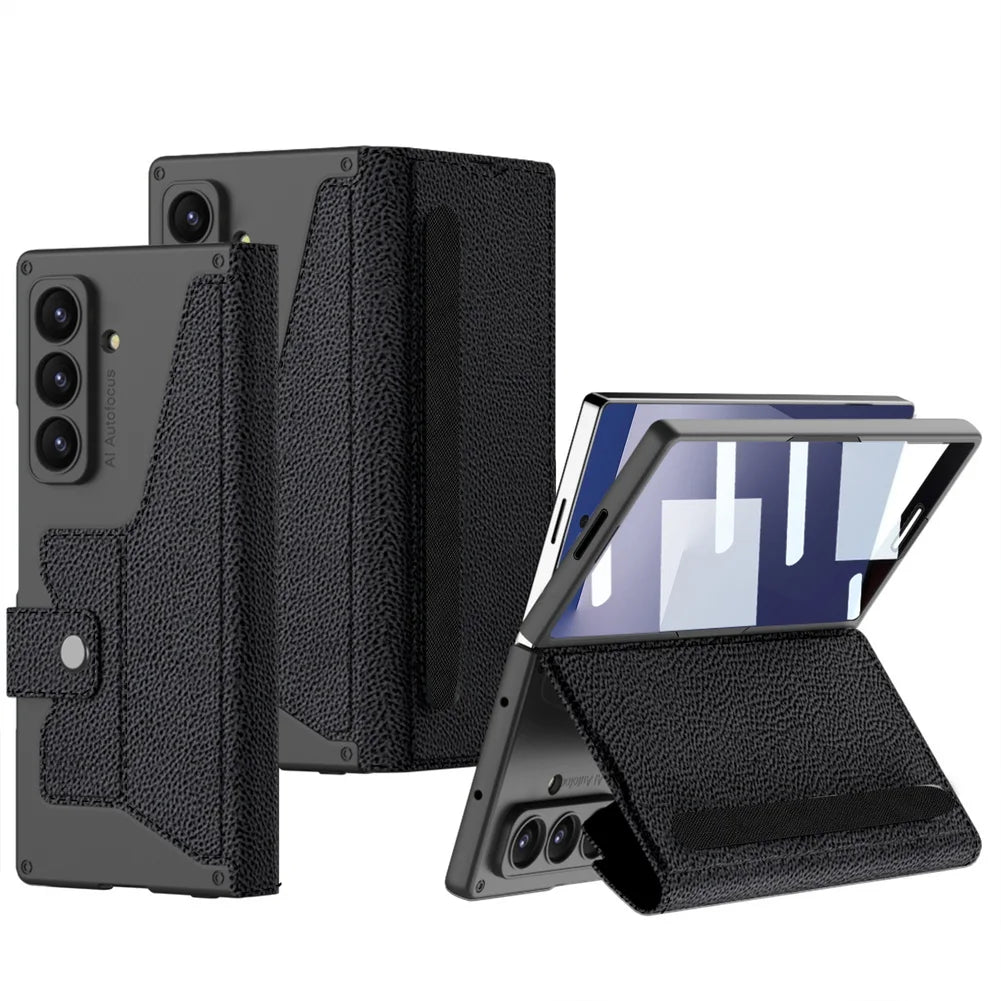 Premium Leather Wallet Stand Case