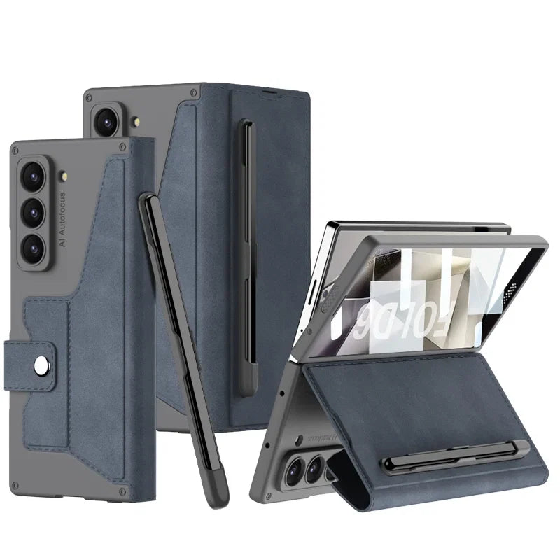 Shockproof Leather Case with Screen Protection For Samsung Galaxy Z Fold 6