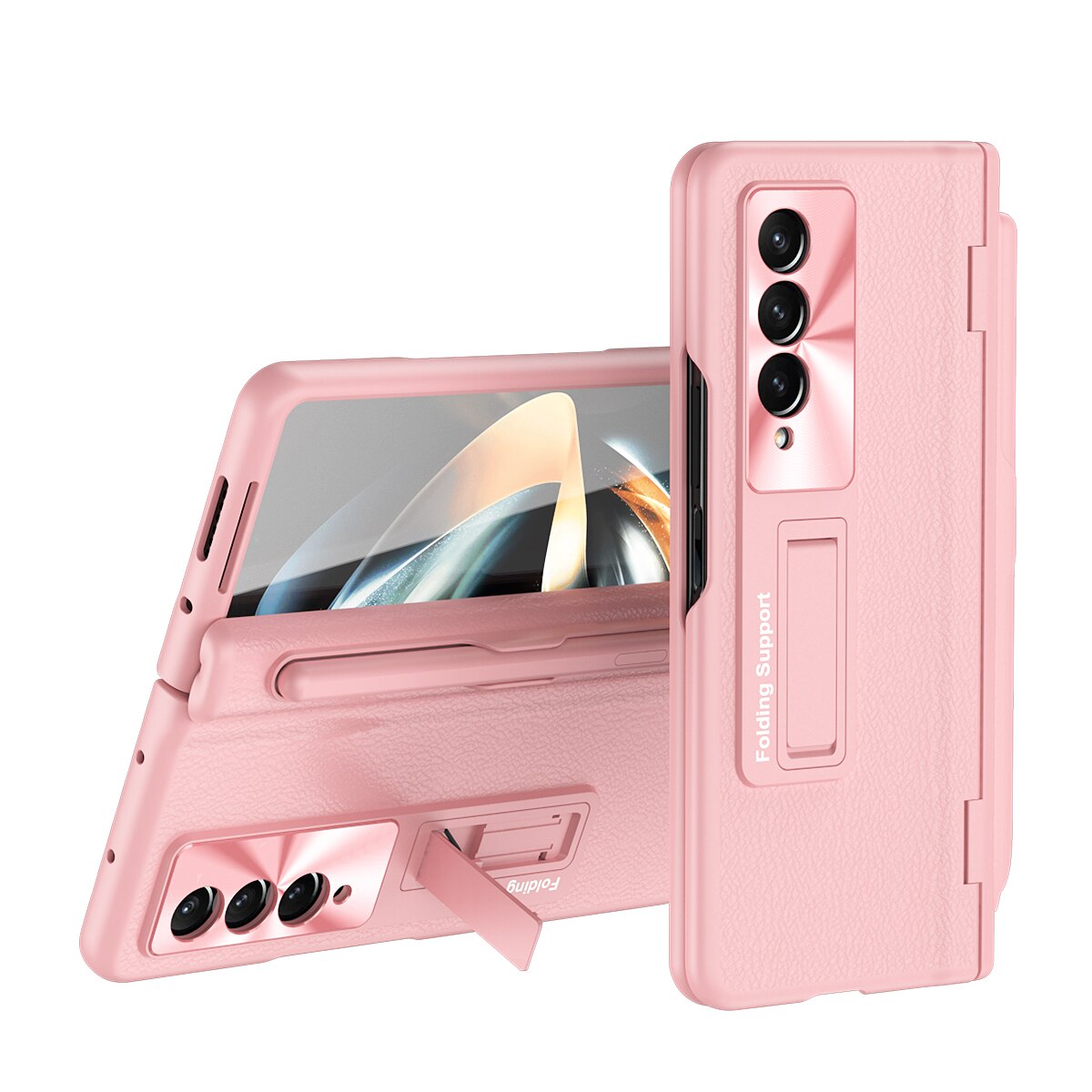 Leather Case With Touch Pen & Stand For Samsung Galaxy Z Fold 4