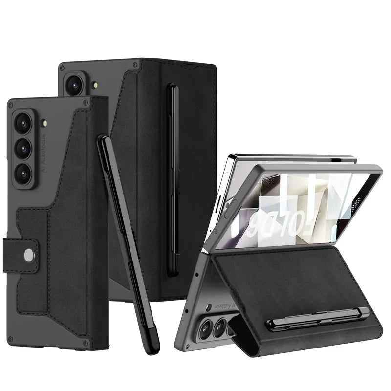 Shockproof Leather Case with Screen Protection For Samsung Galaxy Z Fold 6