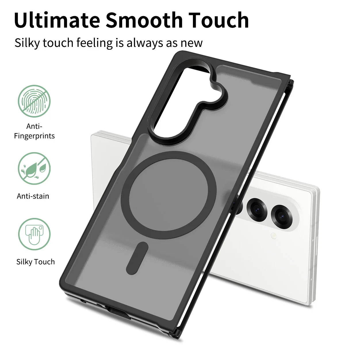 Frosted Magnetic Shield Case with Soft Frame