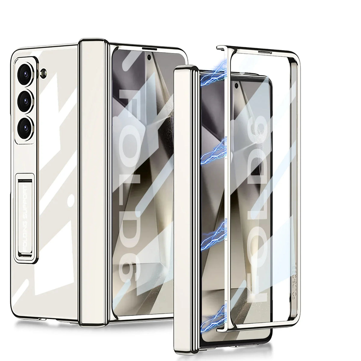 Transparent Case with Hinge Protection & Bracket for Samsung Galaxy Z Fold 6