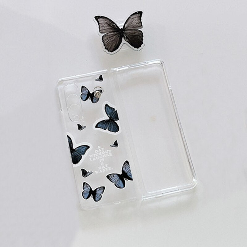 Black Butterfly Phone Stand Case for Samsung Galaxy Z Fold 4
