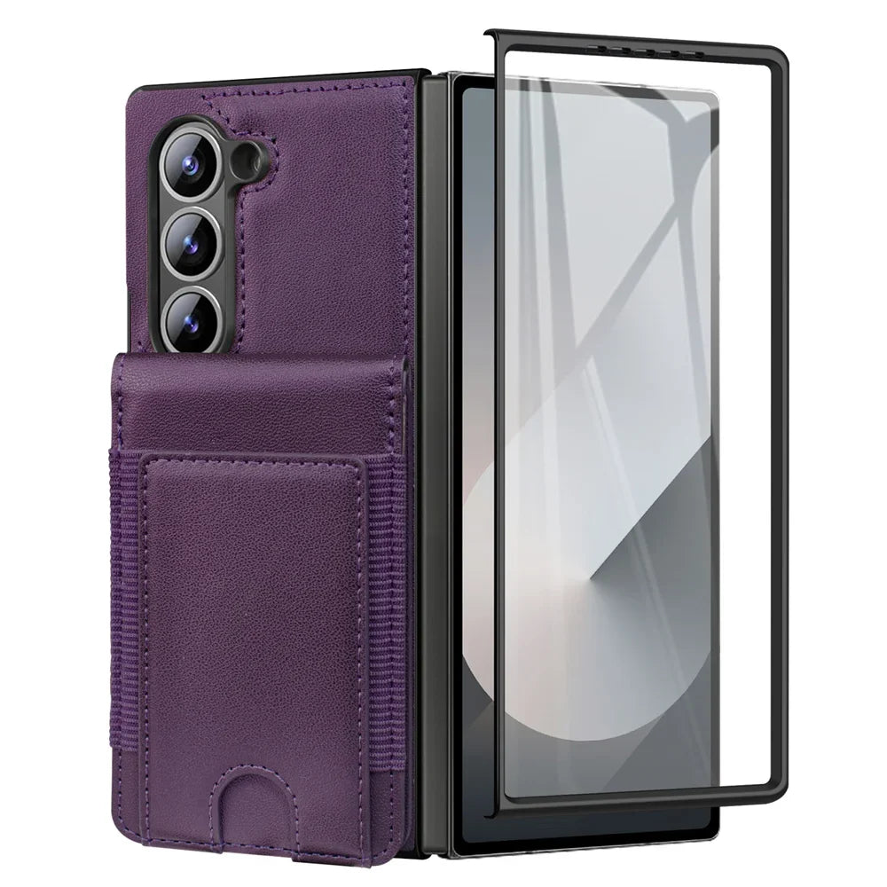 Leather Wallet Case with Screen Protector