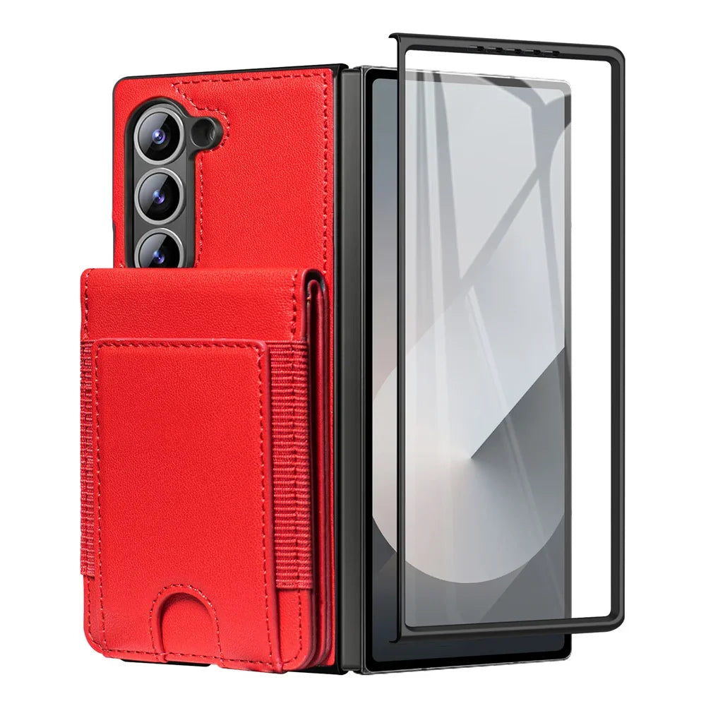 Leather Wallet Case with Screen Protector