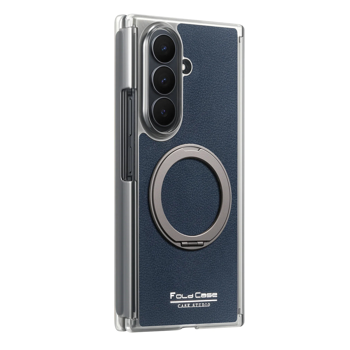 Magnetic Leather Ring Stand Case