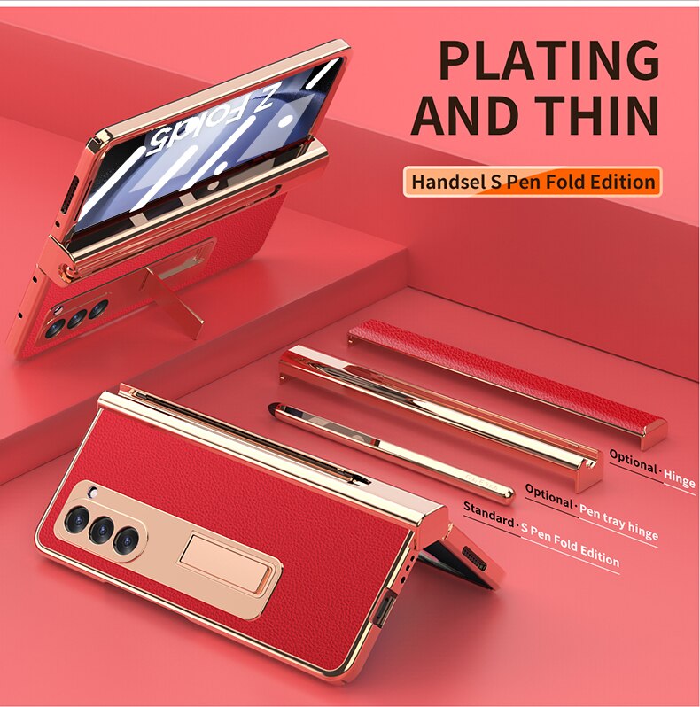 Leather Kickstand Pen Slot Case + FREE PEN - Z Fold 5