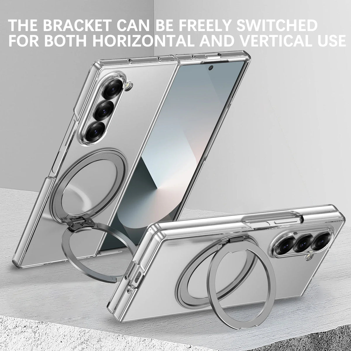 Clear Case with 360° Rotating Kickstand