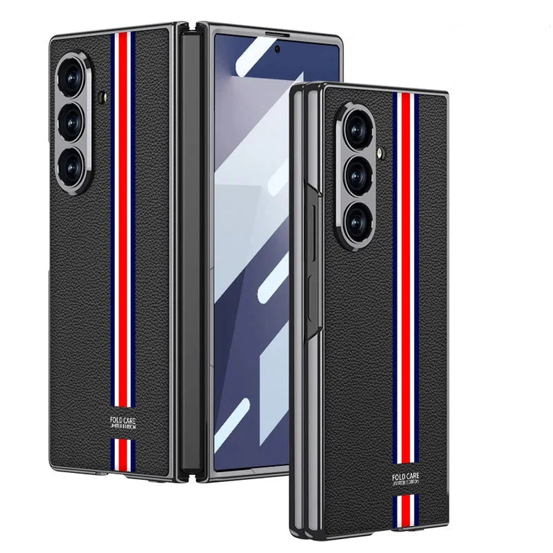 Luxury Stripe Leather Case