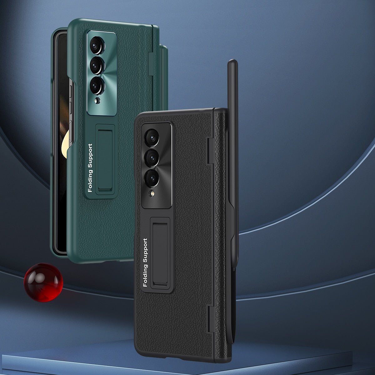 Leather Case With Touch Pen & Stand For Samsung Galaxy Z Fold 4