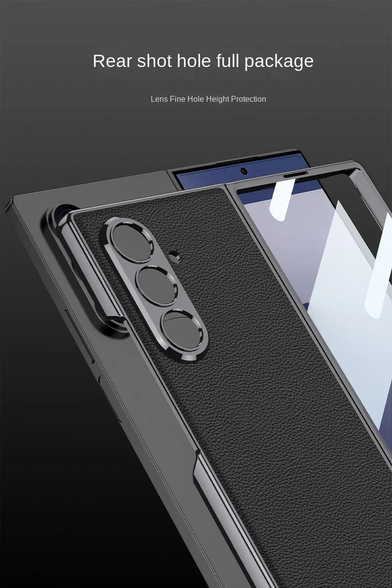 Luxury Stripe Leather Case