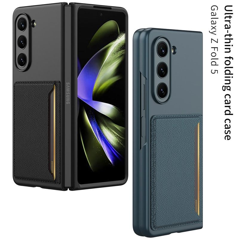 Luxury Leather Case with Card Slot For Galaxy Z Fold 5