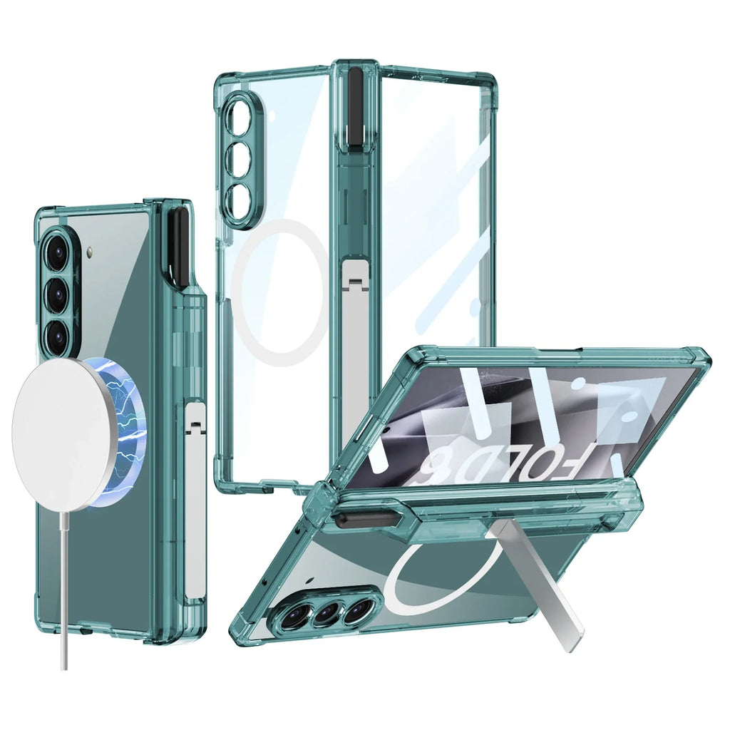 Transparent Shockproof Case with Bracket For Samsung Galaxy Z Fold 6