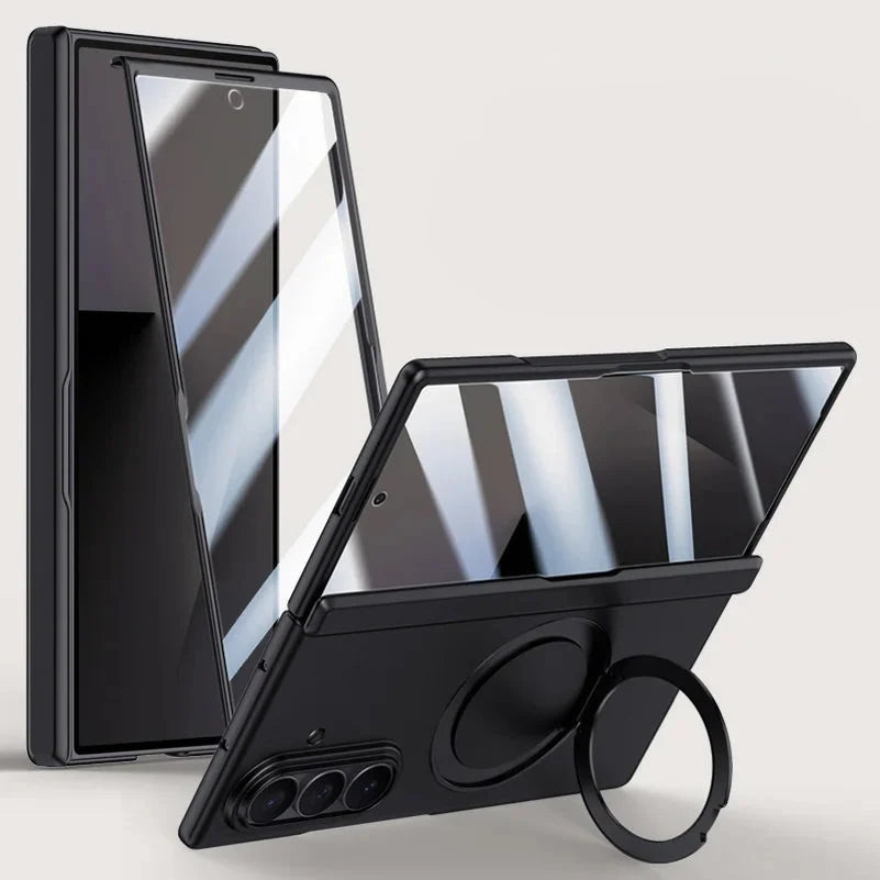 Magnetic Ring Stand Case with Screen Protection