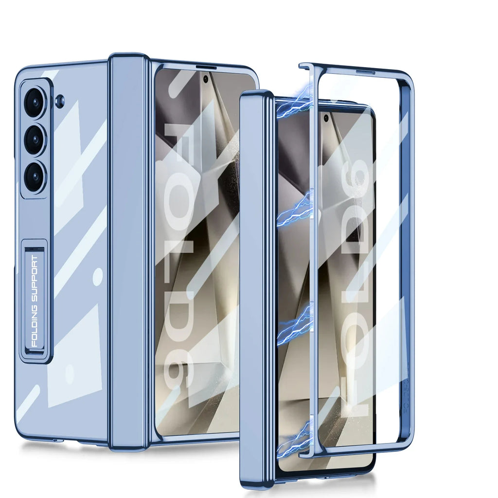 Transparent Case with Hinge Protection & Bracket for Samsung Galaxy Z Fold 6