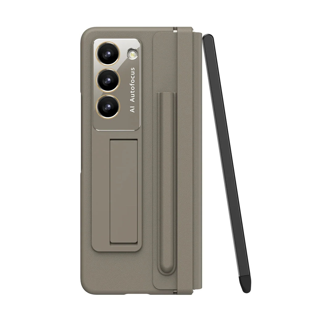 Leather Case With Touch Pen & Kickstand for Samsung Galaxy Z Fold 5