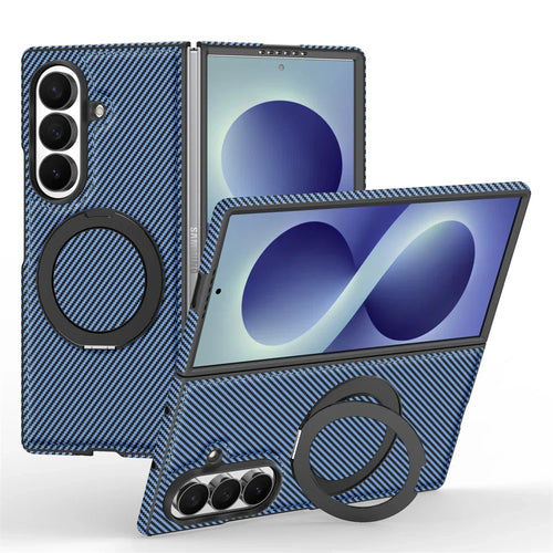 Carbon Fiber MagSafe Ring Stand Case For Galaxy Z Fold