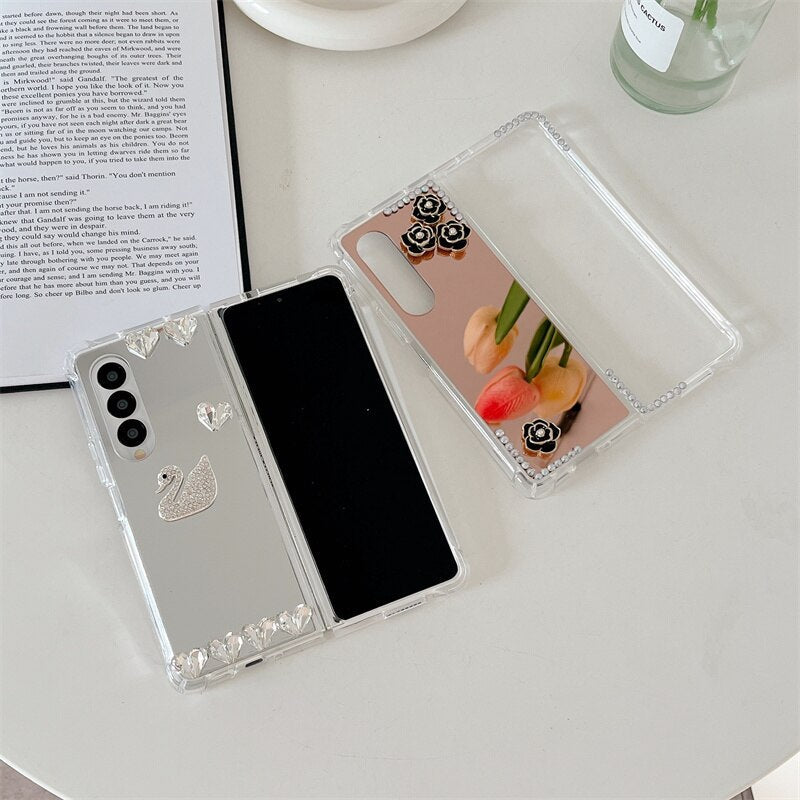 Retro 3D Rhinestone Cover For Samsung Galaxy Z Fold 4 3