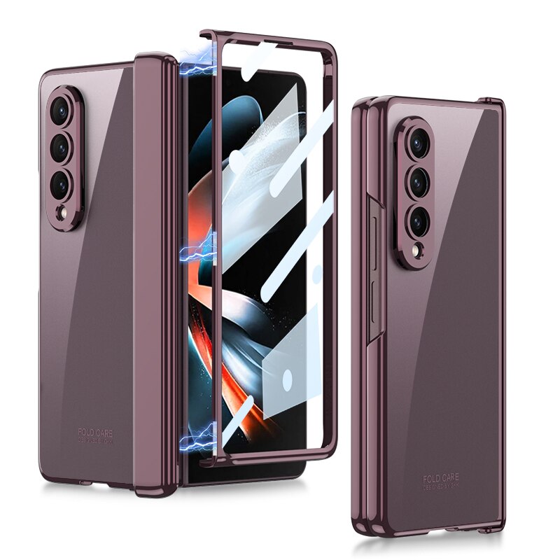 Magnetic Hinge Case with Glass Film Protective for Samsung Galaxy Z Fold 4