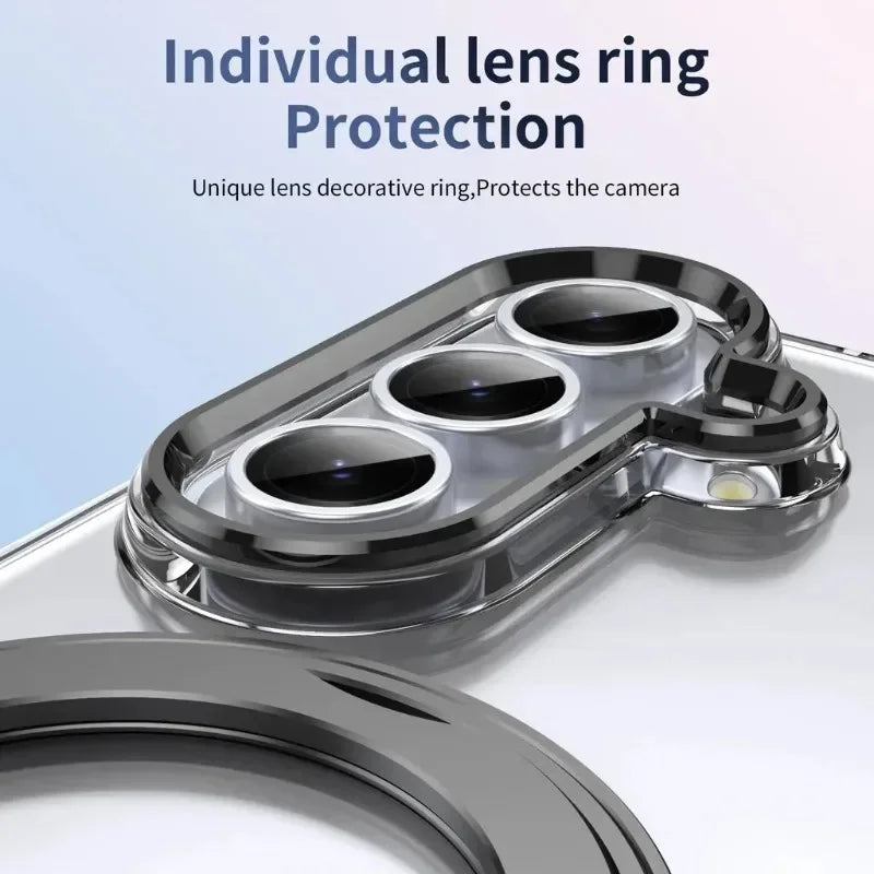 Clear Magnetic Ring Kickstand Case