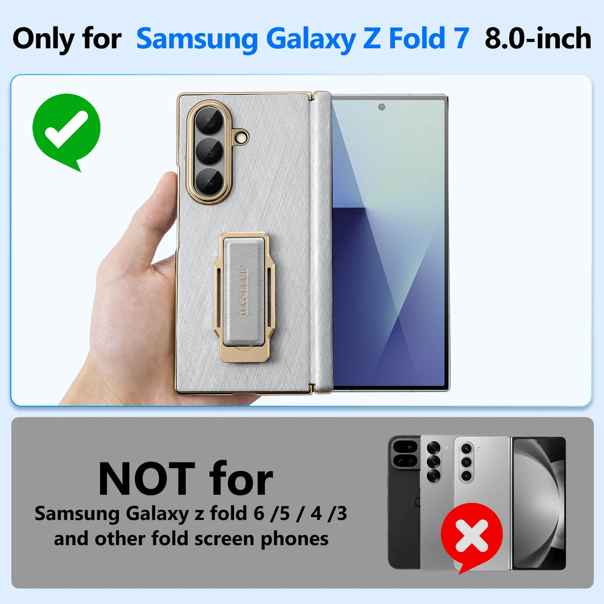 Strap Stand Leather Case for Z Fold 7