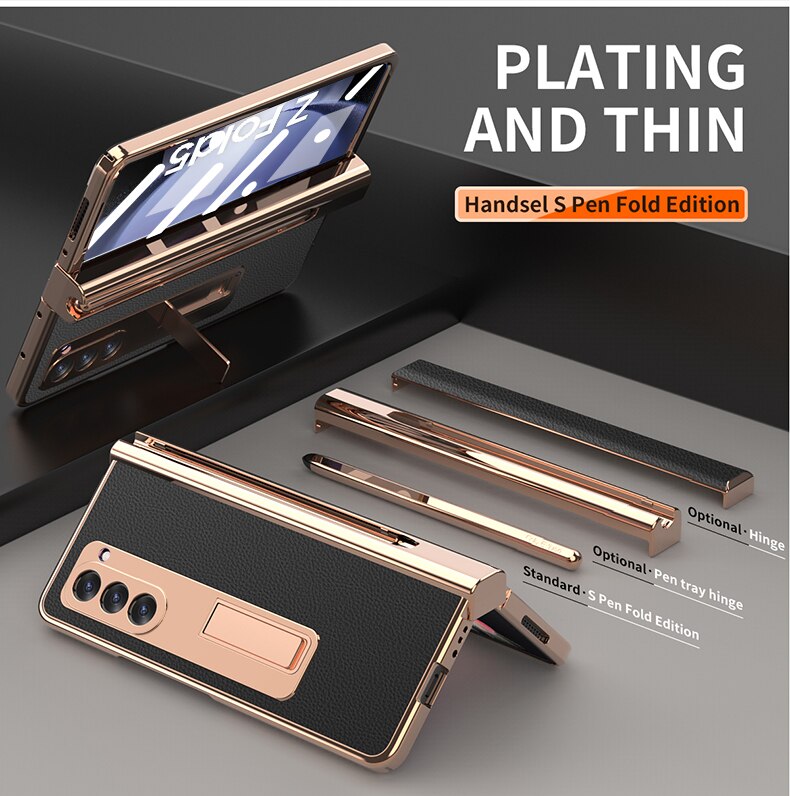 Leather Kickstand Pen Slot Case + FREE PEN - Z Fold 5