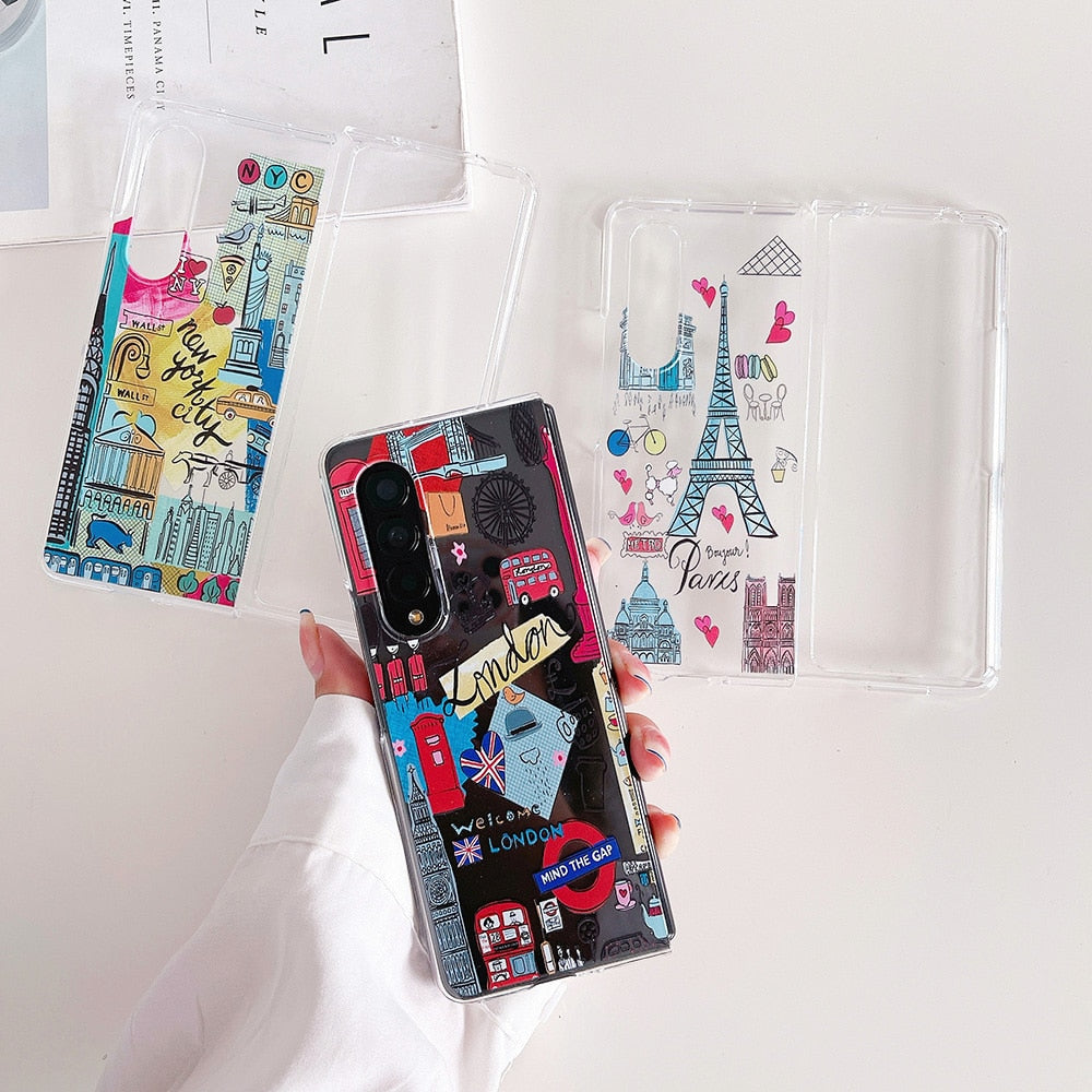 Romantic Iron Tower Old Castle Phone Case For Samsung Galaxy Z Fold 4