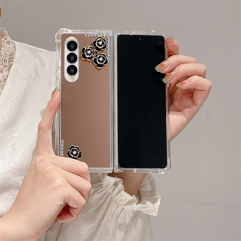 Retro 3D Rhinestone Cover For Samsung Galaxy Z Fold 4 3