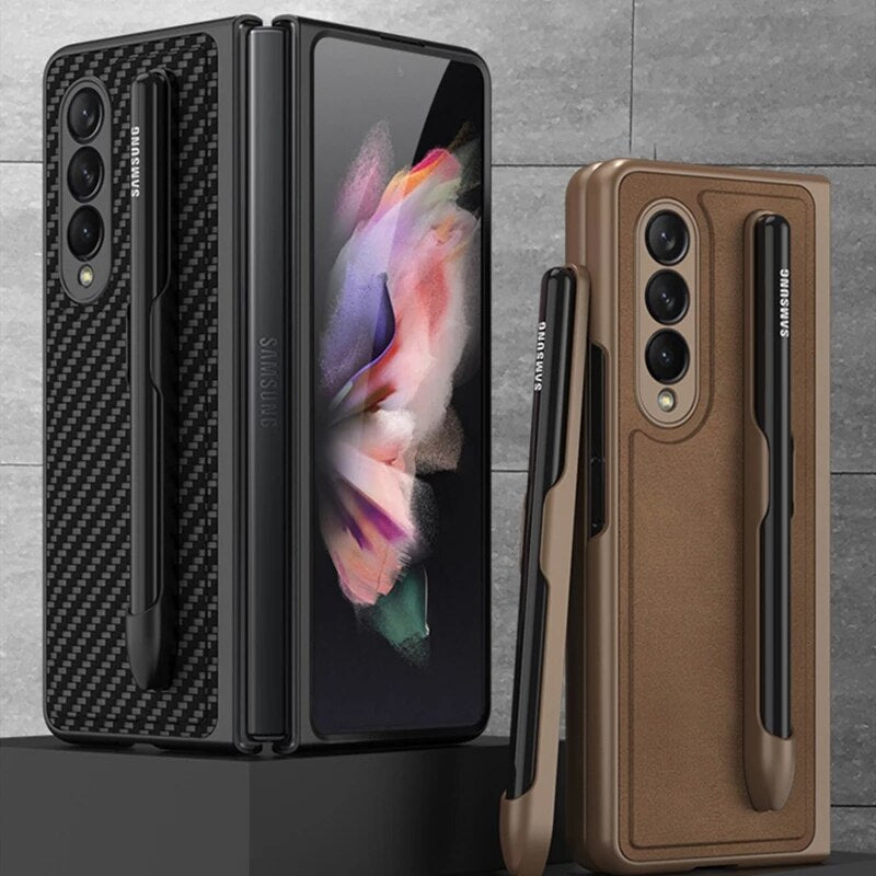 Removable Pen Holder Leather Cover For  Z FOLD 4