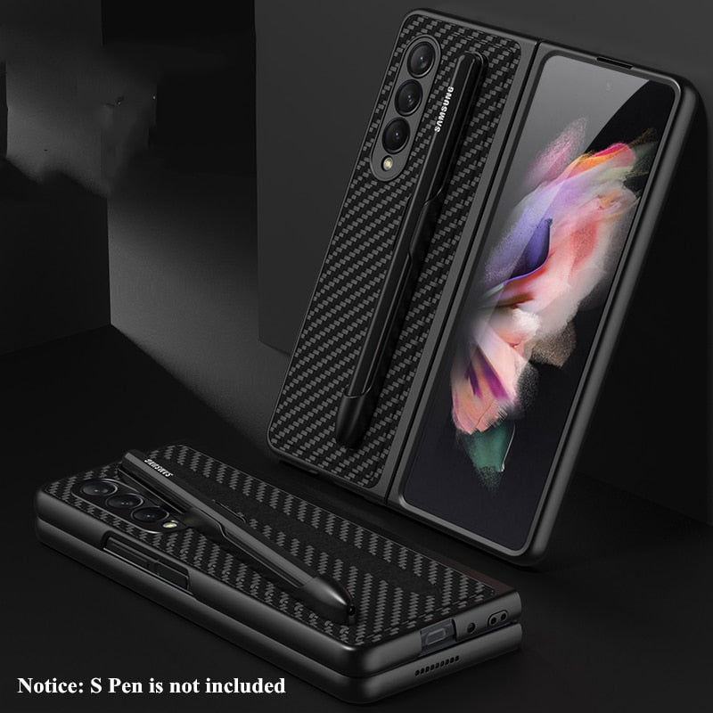 Removable Pen Holder Leather Cover For  Z FOLD 4