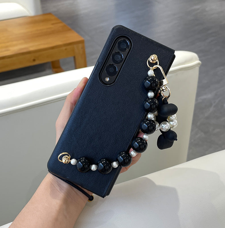 Wristband Leather Case for Samsung Galaxy Z FOLD 4
